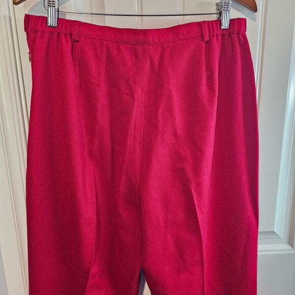 Sag Harbor Vintage Wool Pants Womens Size 16 Red High Rise 90s Retro Mod Slacks - Picture 6 of 10